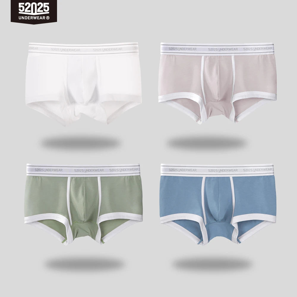 52025 Men's Cotton Modal Boxers (4-Pack) – Silky-Soft Fabric, Anatomical Contoured Pouch and Comfortable Everyday Fit