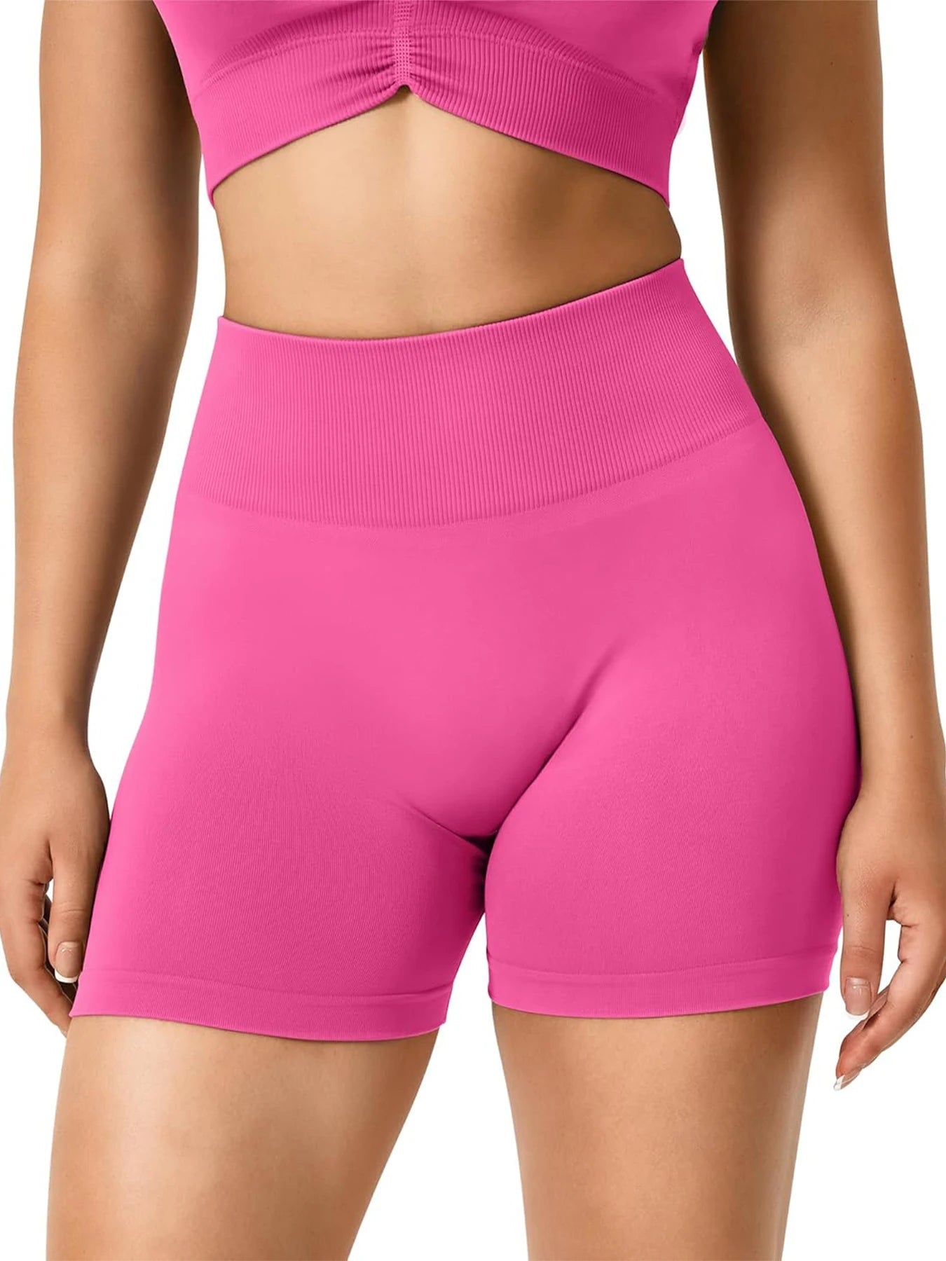 TAYOEA Seamless Yoga Shorts for Women, High-Waisted Tummy Control Fitness Shorts, Peach Lift Butt-Enhancing Sports Shorts, Tight-Fitting Quick-Dry Anti-Exposure Shorts, Outdoor Running Training Wear, Cycling Shorts Tahsi Fashion House