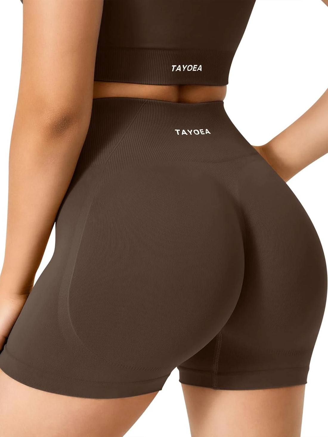 TAYOEA Seamless Yoga Shorts Women High Waist Tummy Control Smile Contour Gym Shorts Scrunch Butt Lifting Sport Shorts Naked Feeling Squat Proof Workout Biker Shorts Fitness Tight Shorts