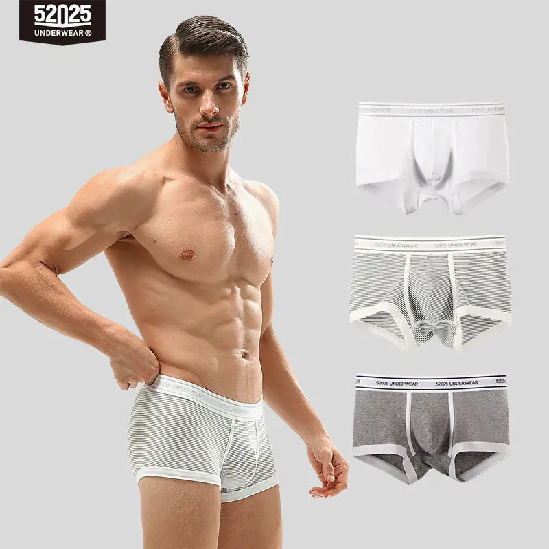 52025 Men's Cotton Modal Boxers (3-Pack) – Silky-Soft Fabric, Anatomical Contoured Pouch and Comfortable Everyday Fit