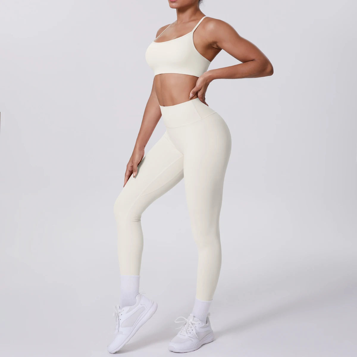 Yoga Suit Sports Set Gym Seamless High Impact Sports Bra Women's High Waist and Hips Tight Peach Buttocks Pants Womens Sportswea - ATFH