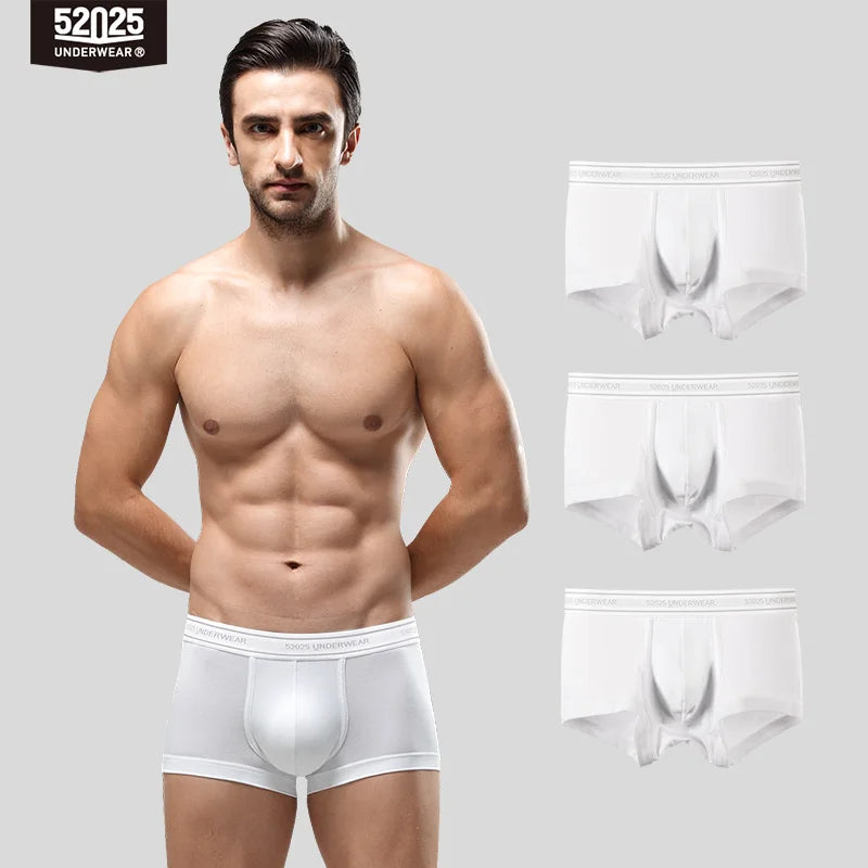 52025 Men's Cotton Modal Boxers (3-Pack) – Silky-Soft Fabric, Anatomical Contoured Pouch and Comfortable Everyday Fit