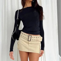 Women Short Sleeve T-shirts Causal O Neck Solid Slim Fit Tee Summer Sexy Basic Crop Top Simple T Shirt Female Y2K Tops Clothes - ATFH