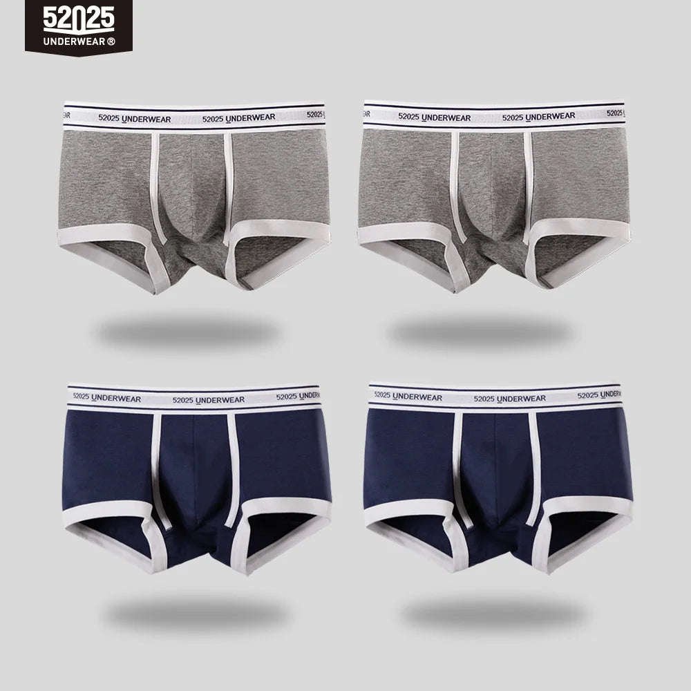 52025 Men's Cotton Modal Boxers (4-Pack) – Silky-Soft Fabric, Anatomical Contoured Pouch and Comfortable Everyday Fit