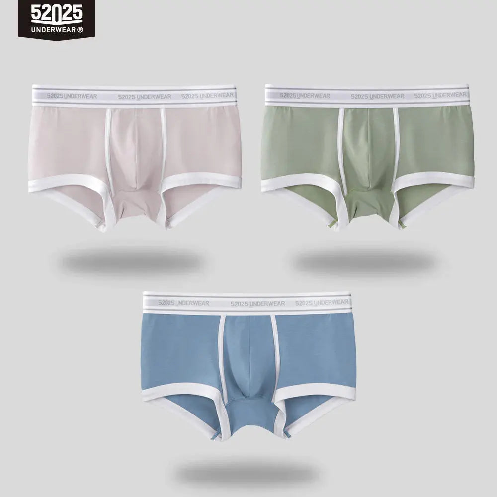 52025 Men's Cotton Modal Boxers (3-Pack) – Silky-Soft Fabric, Anatomical Contoured Pouch and Comfortable Everyday Fit