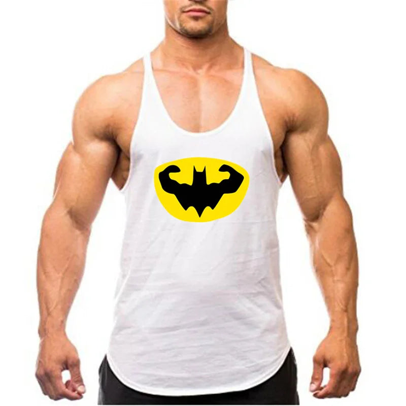 Gym Brand Mens Back Tank Top Vest Muscle Singlets Fitness Workout Sports Shirt Fashion Sleeveless Stringer Clothing Bodybuilding