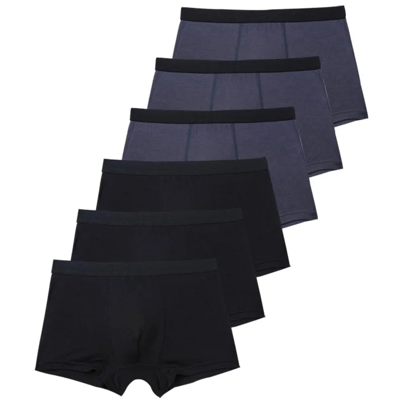 6pcs/Set Black Boxer Men Underwear Bamboo Men's Panties Shorts Breathable Underpants Man Comfortable Sexy Boxers & Briefs Men