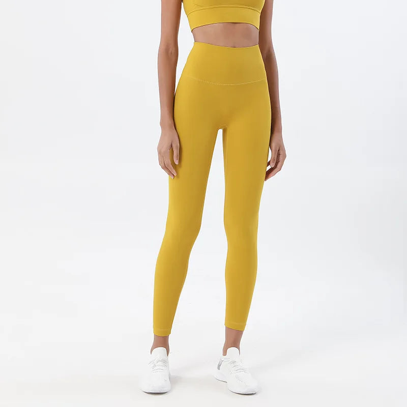 TRY TO BN Gym Leggings Yoga Pants Women Sports Fitness Naked Feeling High Waist Elastic Workout Push Up Leggings Tights Women - ATFH
