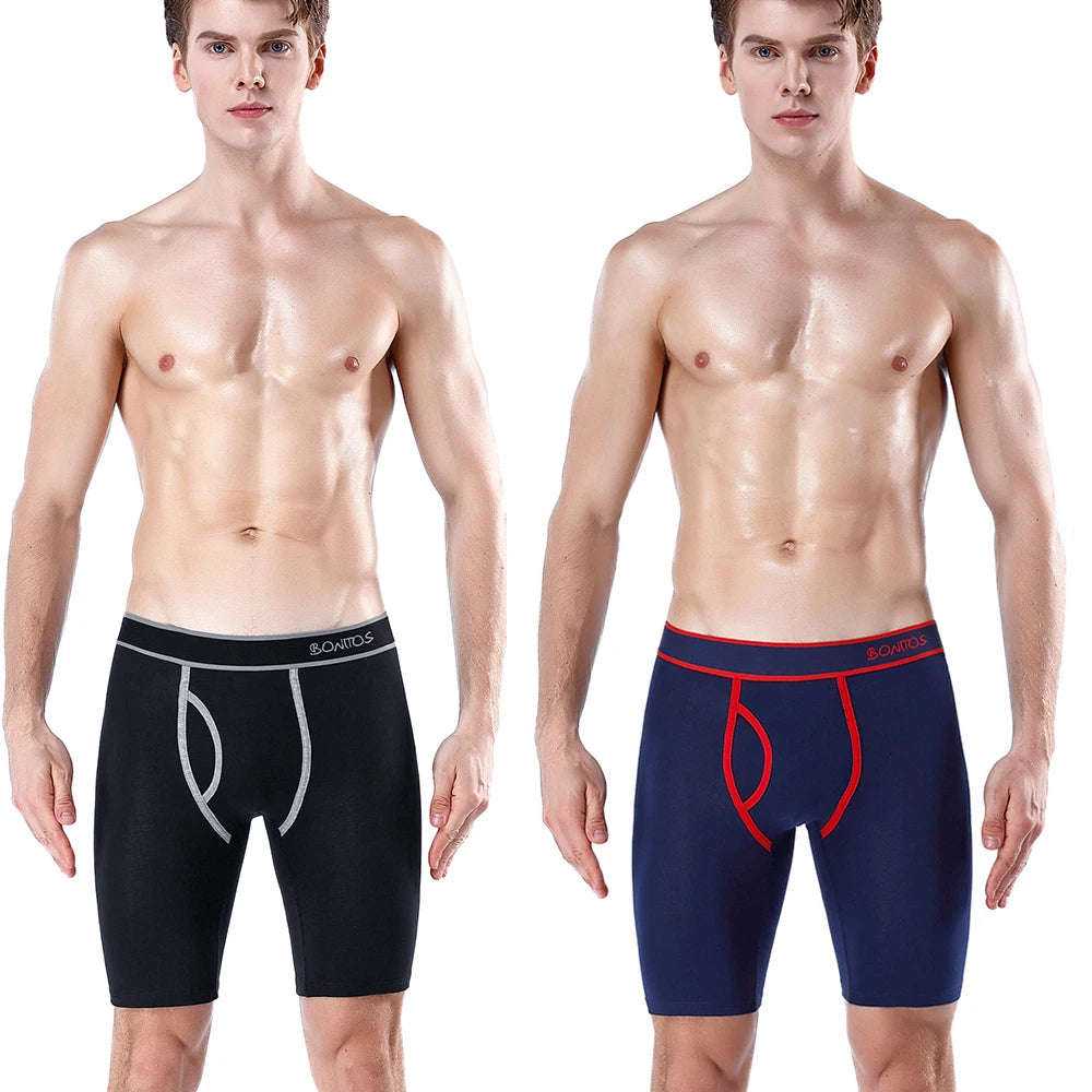 5Pcs Set Long Boxer Men Underwear Shorts Camouflage Print Men's Panties BONITOS Mens Underpants Fly Front Opening Boxer Briefs