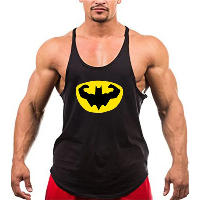 Gym Brand Mens Back Tank Top Vest Muscle Singlets Fitness Workout Sports Shirt Fashion Sleeveless Stringer Clothing Bodybuilding