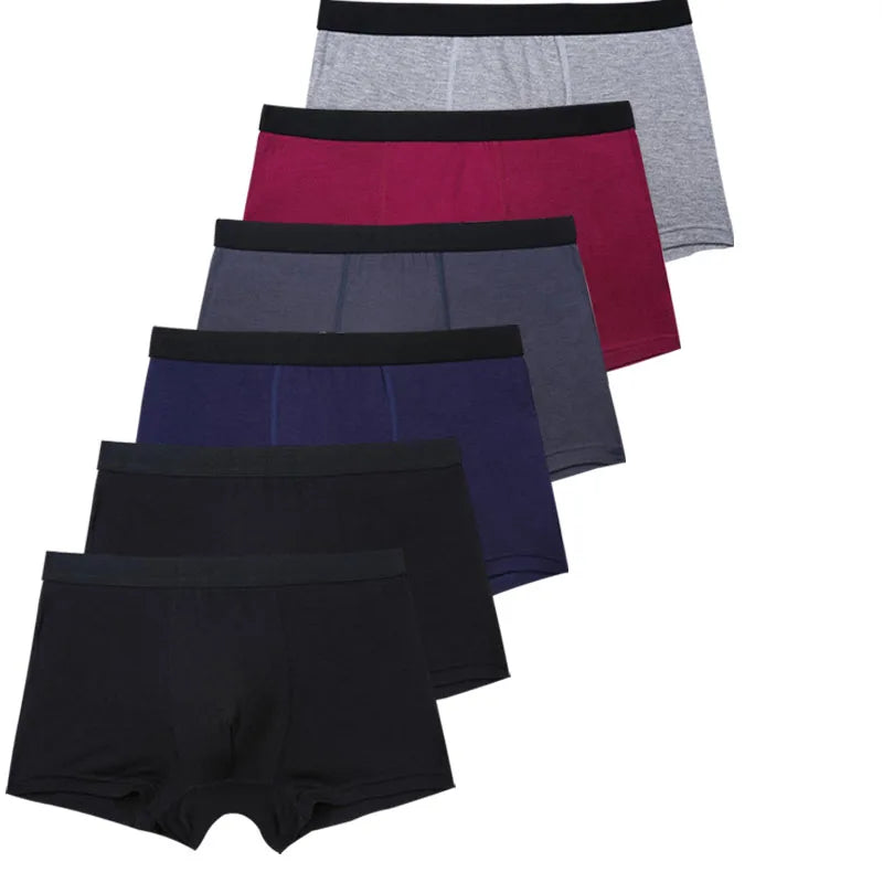 6pcs/Set Black Boxer Men Underwear Bamboo Men's Panties Shorts Breathable Underpants Man Comfortable Sexy Boxers & Briefs Men