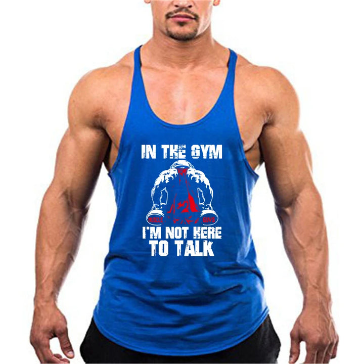 Bodybuilding Stringer Tank Tops Men Anime funny summer Tops No Pain No Gain vest Fitness clothing Cotton gym singlets