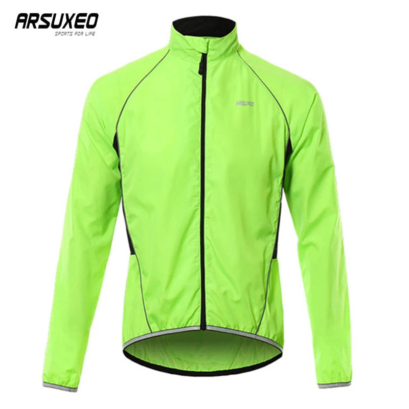 ARSUXEO Men's Outdoor Cycling Jacket Sports Waterproof Quick Dry Windbreaker Running Sun Protection Bicycle Skin Clothing