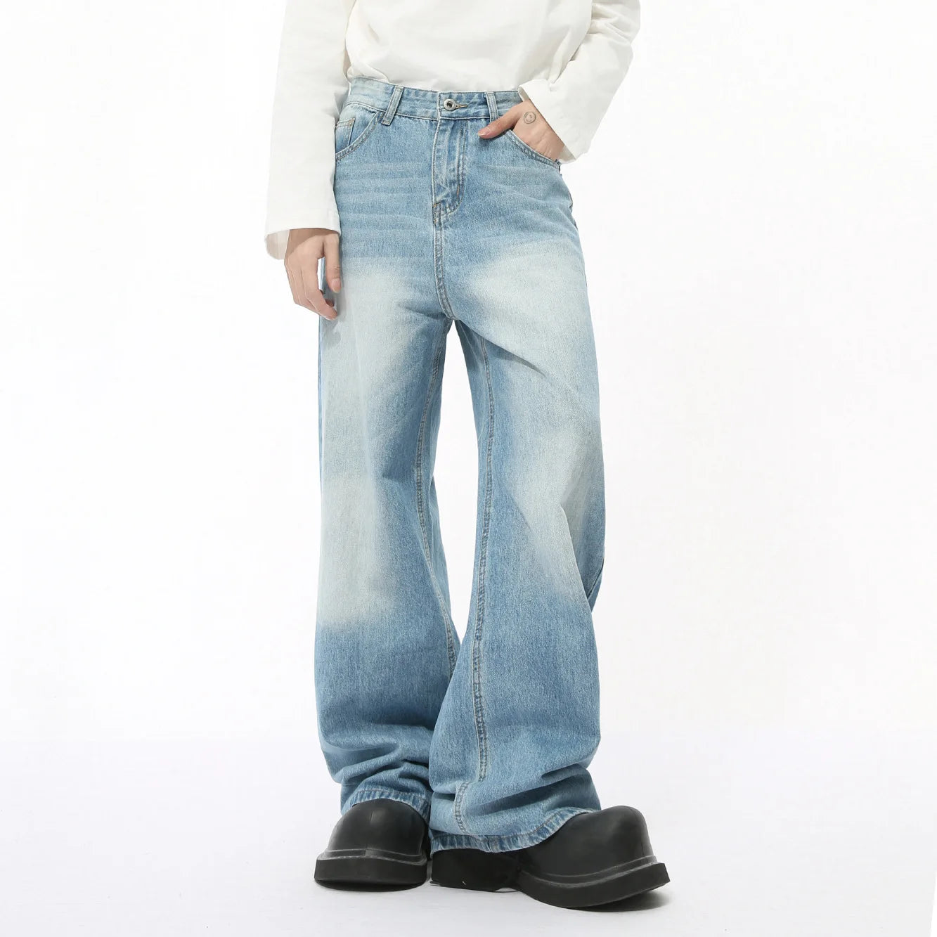 MTLCLOTHES Men's Autumn New Arrival Korean Style Retro Multi-color for Wash Mid Waist Lightweight Straight Jeans