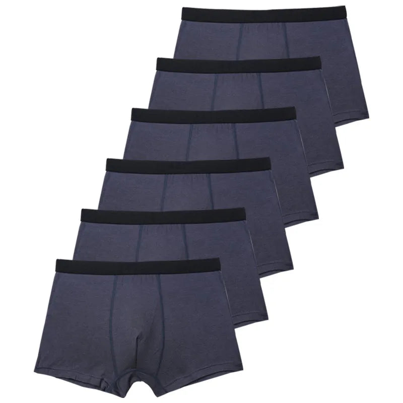 6pcs/Set Black Boxer Men Underwear Bamboo Men's Panties Shorts Breathable Underpants Man Comfortable Sexy Boxers & Briefs Men