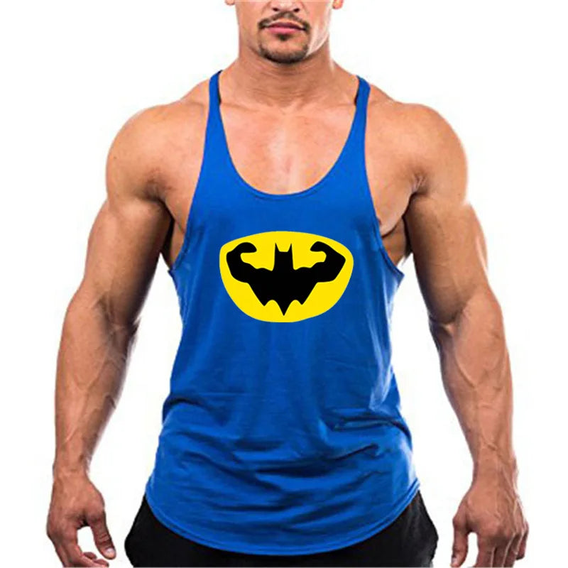 Gym Brand Mens Back Tank Top Vest Muscle Singlets Fitness Workout Sports Shirt Fashion Sleeveless Stringer Clothing Bodybuilding