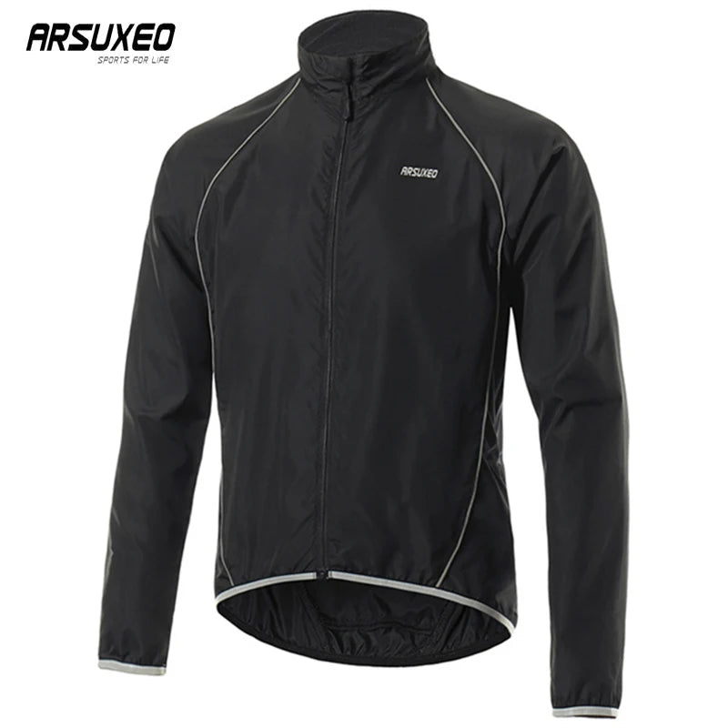 ARSUXEO Men's Outdoor Cycling Jacket Sports Waterproof Quick Dry Windbreaker Running Sun Protection Bicycle Skin Clothing