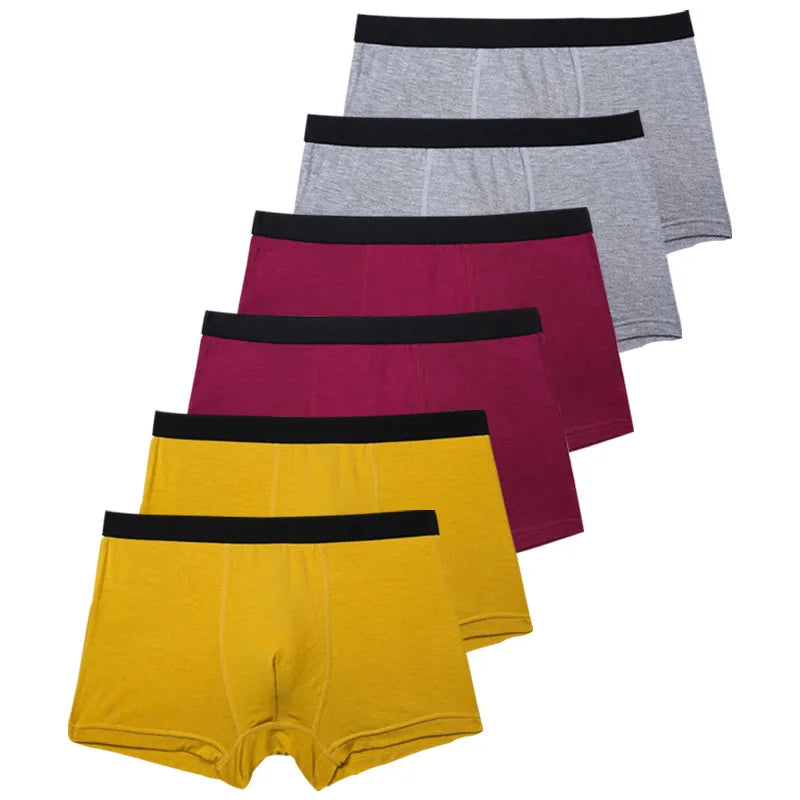 6pcs/Set Black Boxer Men Underwear Bamboo Men's Panties Shorts Breathable Underpants Man Comfortable Sexy Boxers & Briefs Men