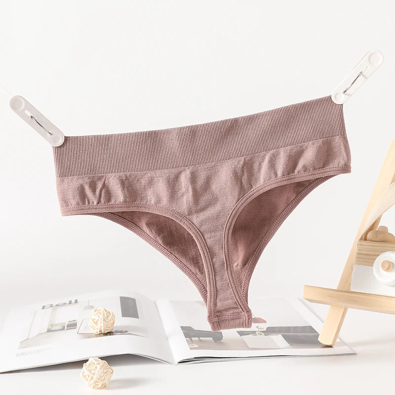 1PC/2PCS Women High Waist Panties Thongs High-Leg Cut Panty Ladies Daily & Fitness Underpant Seamless Underwear Panties M-XL