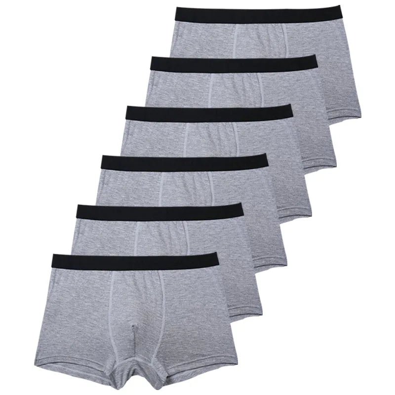 6pcs/Set Black Boxer Men Underwear Bamboo Men's Panties Shorts Breathable Underpants Man Comfortable Sexy Boxers & Briefs Men