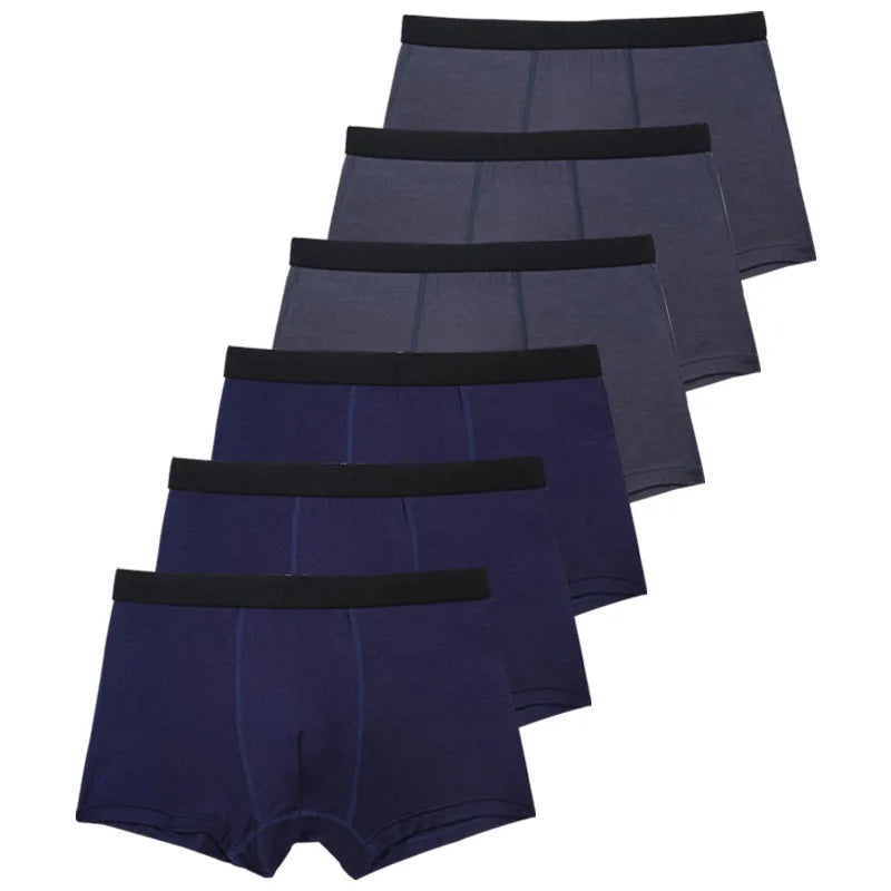 6pcs/Set Black Boxer Men Underwear Bamboo Men's Panties Shorts Breathable Underpants Man Comfortable Sexy Boxers & Briefs Men