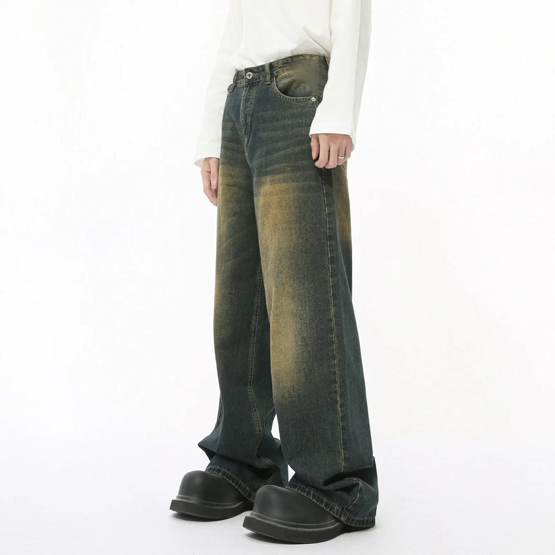 MTLCLOTHES Men's Autumn New Arrival Korean Style Retro Multi-color for Wash Mid Waist Lightweight Straight Jeans