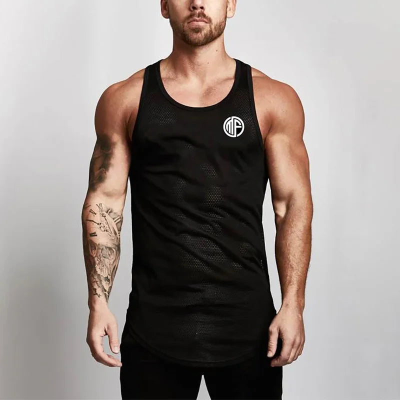New Brand Clothing Summer Singlets Mens Tank Tops Shirt,Bodybuilding Equipment Fitness Men's Mesh Stringer Tanktop Vest