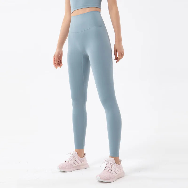 SOISOU Nylon Leggings Women Yoga Pants Tight High Waist Hidden Pocket Sports Fitness Women's Pants Gym Clothing 37 Colors - ATFH