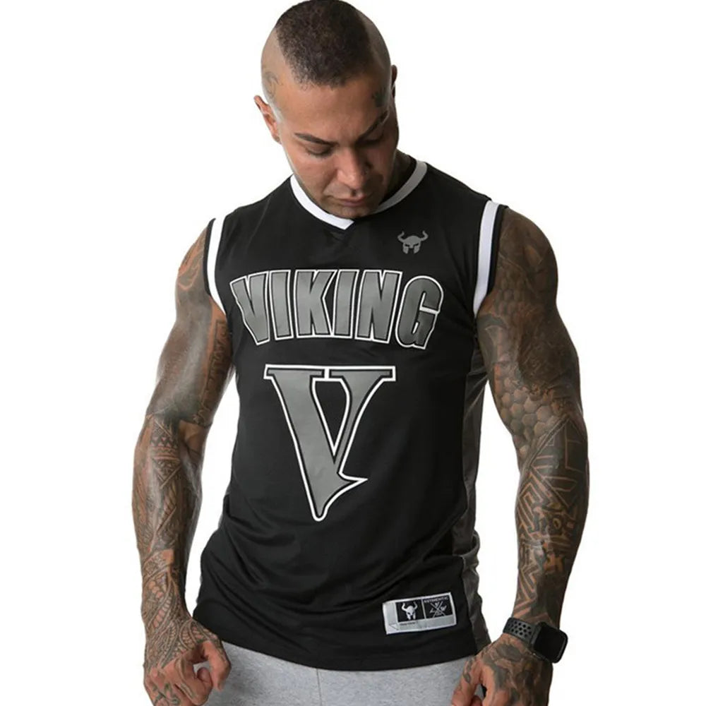 Bodybuilding Tank Tops Men Gym Fitness Sleeveless Shirt Male Slim Stringer Singlet Summer Casual Fashion Printed Undershirt Vest