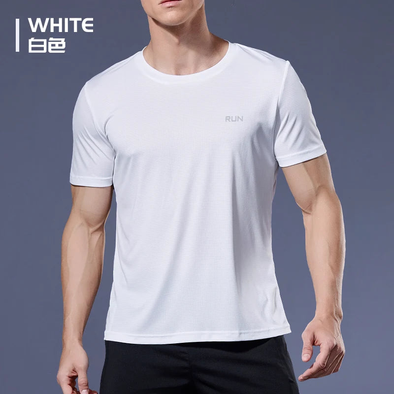 Summer t Shirt For Men Casual White t-Shirts Man Short Sleeve Top Breathable Tees Quick Dry Gym Shirt Soccer Jersey Male Clothes