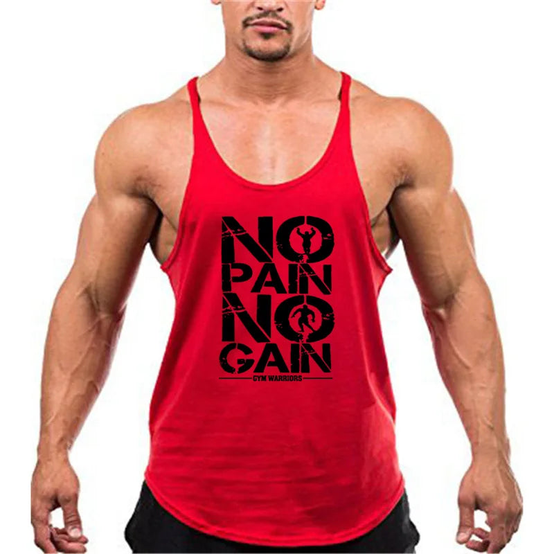 Bodybuilding Stringer Tank Top Men Cotton Gym Clothing Mens Fitness Racer Vest Summer Sleeveless Sportswear Workout Tanktop