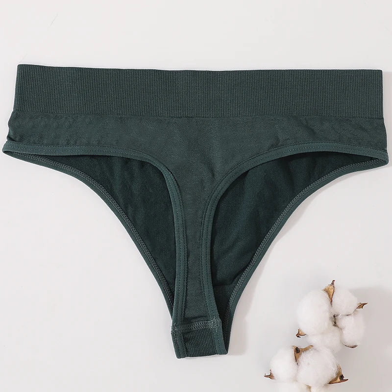 1PC/2PCS Women High Waist Panties Thongs High-Leg Cut Panty Ladies Daily & Fitness Underpant Seamless Underwear Panties M-XL
