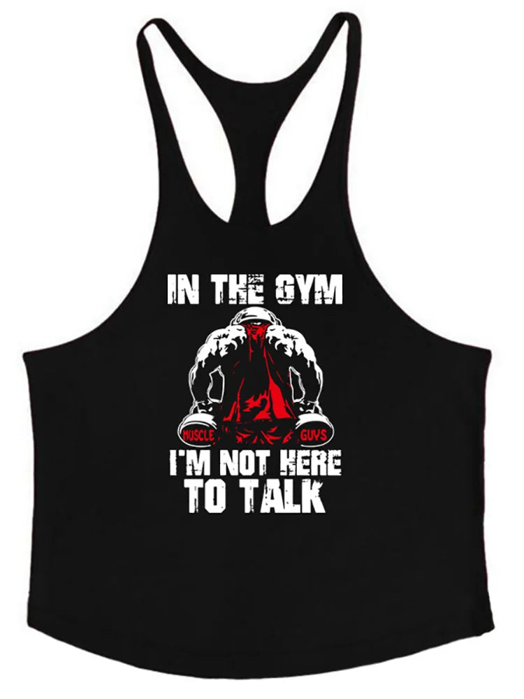Bodybuilding Stringer Tank Tops Men Anime funny summer Tops No Pain No Gain vest Fitness clothing Cotton gym singlets