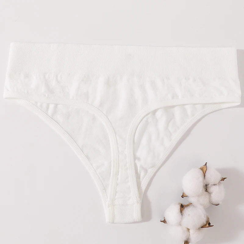 1PC/2PCS Women High Waist Panties Thongs High-Leg Cut Panty Ladies Daily & Fitness Underpant Seamless Underwear Panties M-XL