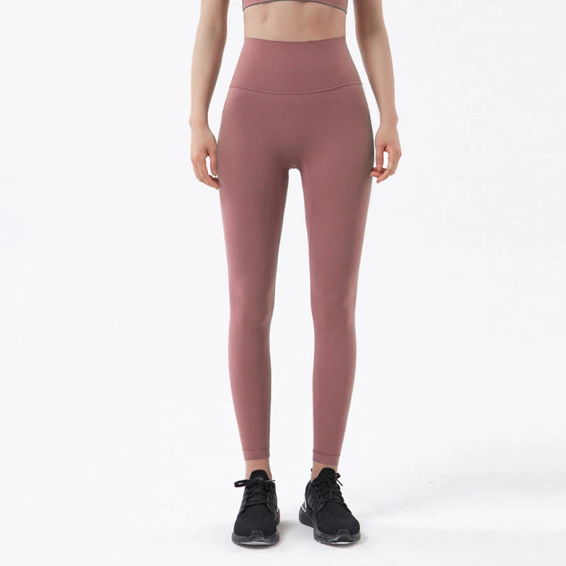 SOISOU Nylon Leggings Women Yoga Pants Tight High Waist Hidden Pocket Sports Fitness Women's Pants Gym Clothing 37 Colors - ATFH