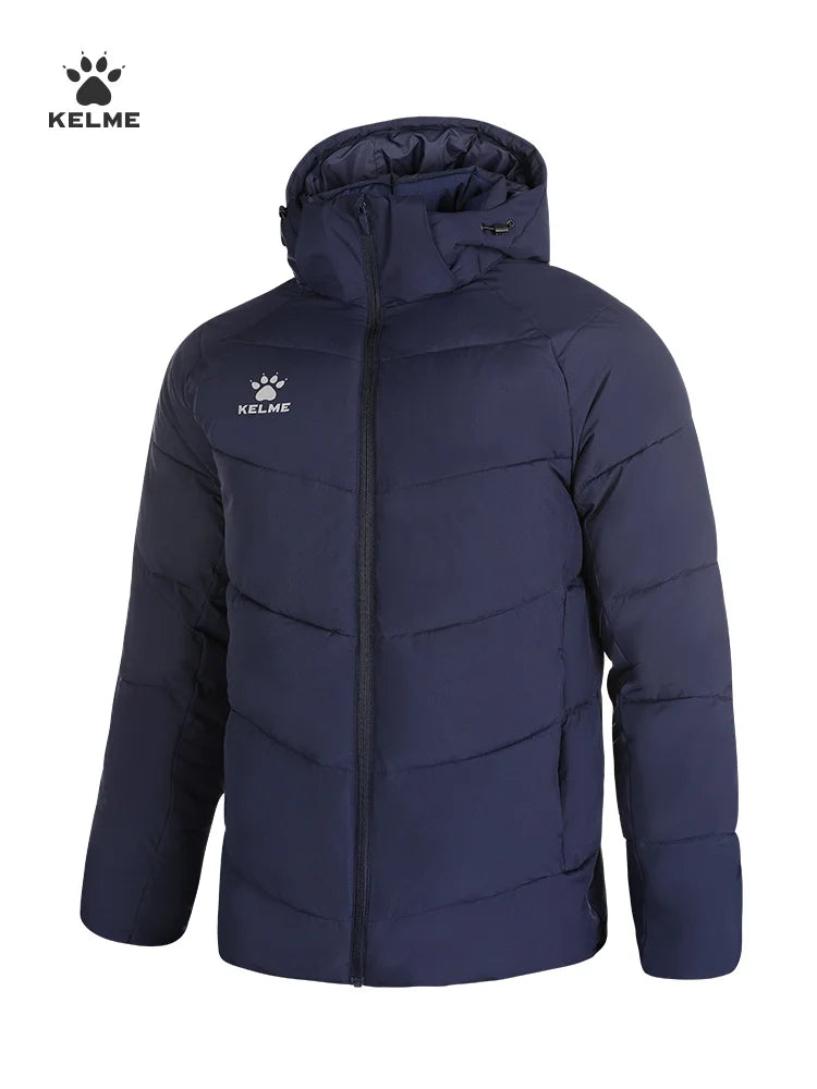 KELME Sports Cotton Mid-Length Men's  Winter Training  Jacket Thick Warm Football Padding Coat 8161MF1001