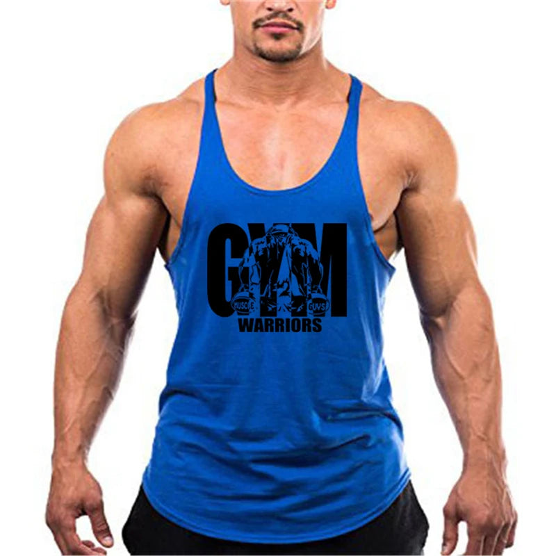 Bodybuilding Stringer Tank Top Men Cotton Gym Clothing Mens Fitness Racer Vest Summer Sleeveless Sportswear Workout Tanktop