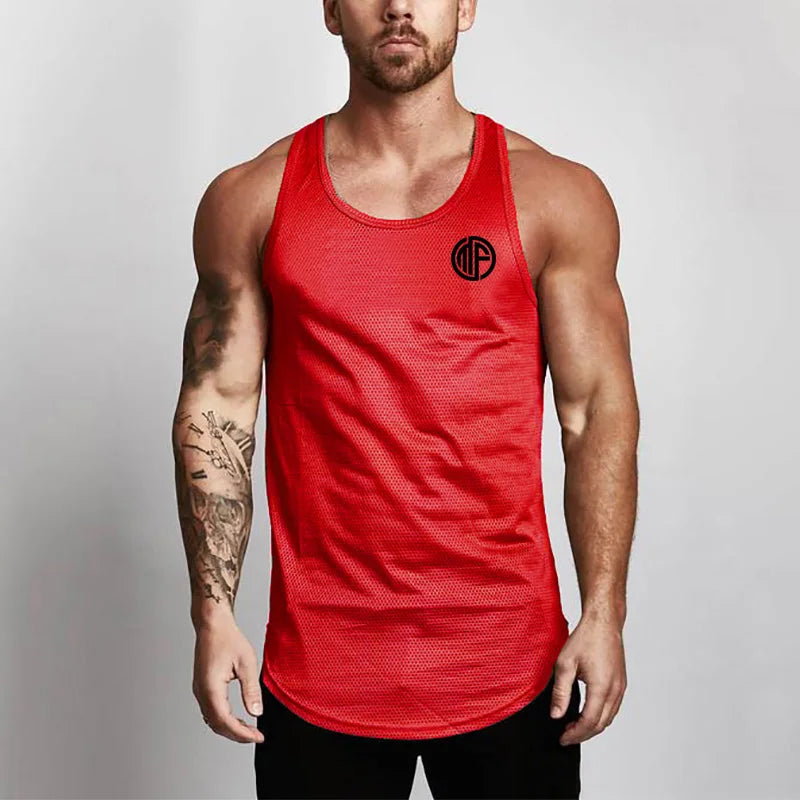 New Brand Clothing Summer Singlets Mens Tank Tops Shirt,Bodybuilding Equipment Fitness Men's Mesh Stringer Tanktop Vest