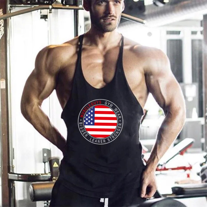 Brand bodybuilding fitness clothing gyms stringer tank top men musculation vest men undershirt solid Muscle tank blank Tops