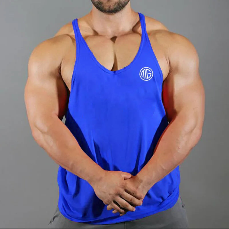 Brand Mens Gyms  Tank Tops Bodybuilding Stringer Tanktop Fitness Men Sleeveless Shirts O-Neck Y Back Tank Top men workout Vest
