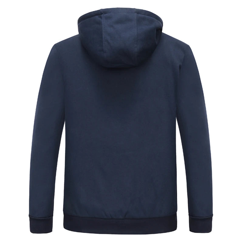 Brand Men's hoodie with hood sweatshirts Jackets Men Fleece Streetwear Warm Tracksuit Men hoody Coats Velvet Sweatshirt Mens - ATFH