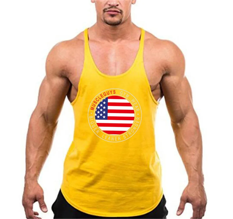 Brand bodybuilding fitness clothing gyms stringer tank top men musculation vest men undershirt solid Muscle tank blank Tops