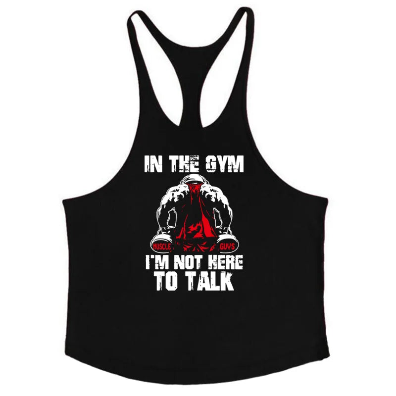 Bodybuilding Stringer Tank Tops Men Anime funny summer Tops No Pain No Gain vest Fitness clothing Cotton gym singlets