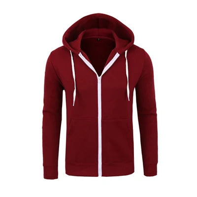 DIMUSI Mens Hoodies Fashion Mens Solid Color Sweatshirt Slim Jackets Mens Hoodie Hip Hop Hoodies Sportswear Tracksuit Clothing - ATFH