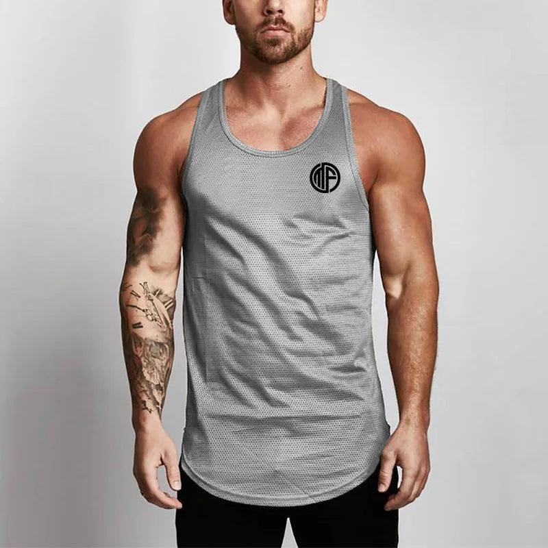 New Brand Clothing Summer Singlets Mens Tank Tops Shirt,Bodybuilding Equipment Fitness Men's Mesh Stringer Tanktop Vest