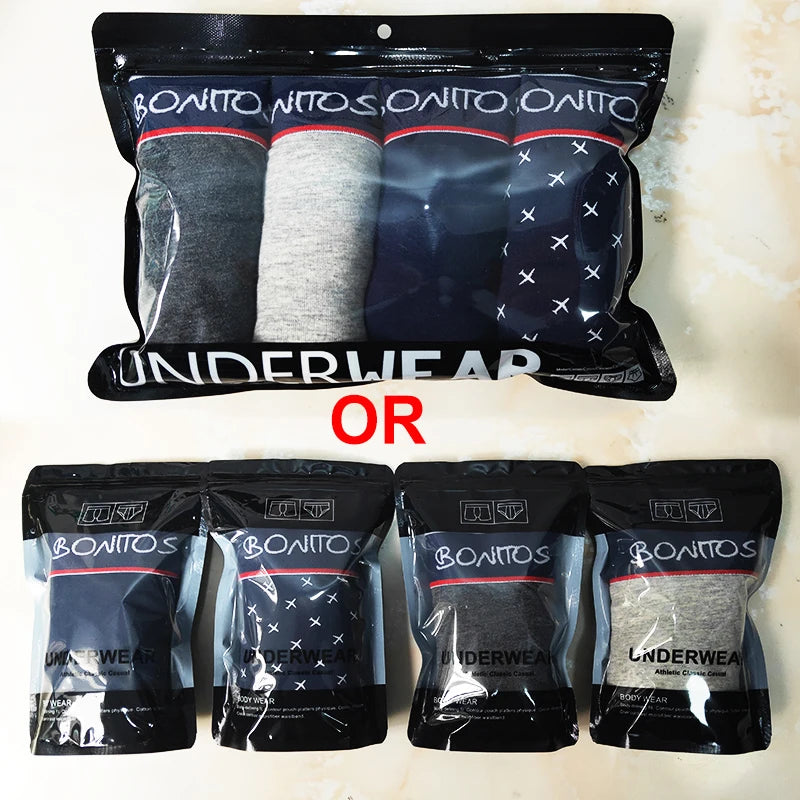 4pcs Black Mens Underware Men Boxer Shorts Cotton Underwear for Man Boxers Sexy Male Underpants Men's Panties Brand