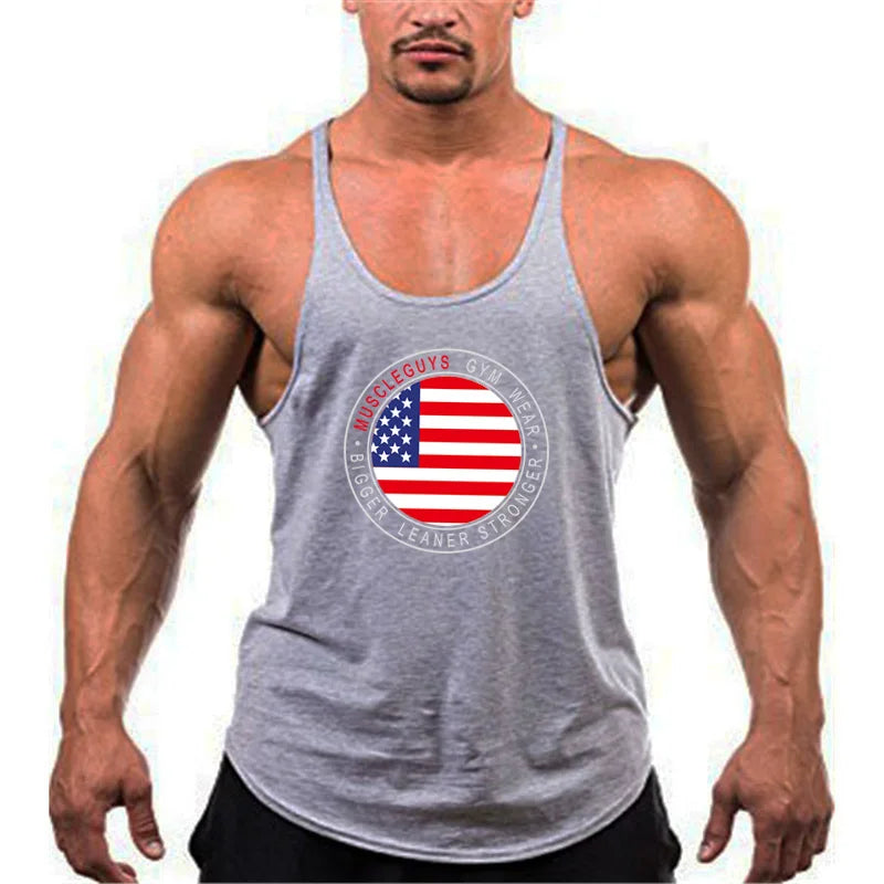 Brand bodybuilding fitness clothing gyms stringer tank top men musculation vest men undershirt solid Muscle tank blank Tops