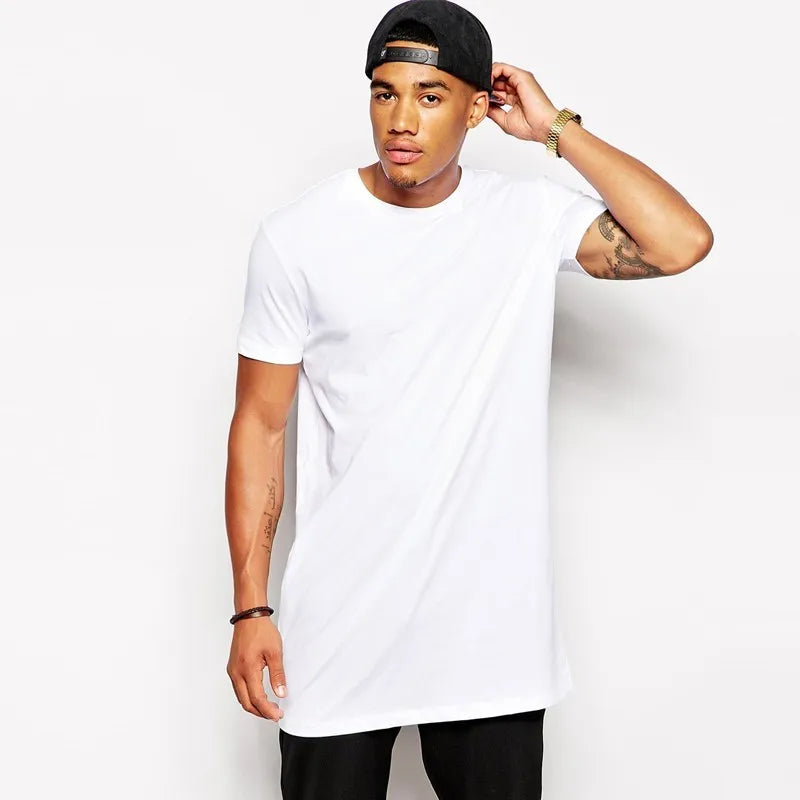 2026 MRMT White Casual Long Size Mens T-Shirts Hip Hop Tops Extra Long Tee Shirts For Male Longline Man T-Shirt Men T shirt - ATFH