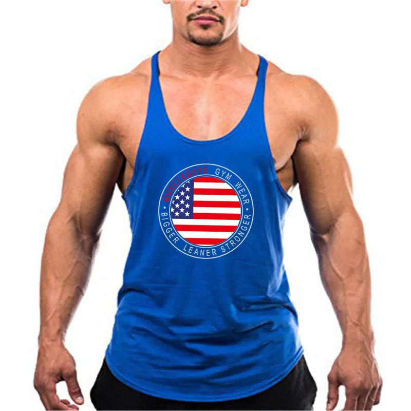 Brand bodybuilding fitness clothing gyms stringer tank top men musculation vest men undershirt solid Muscle tank blank Tops