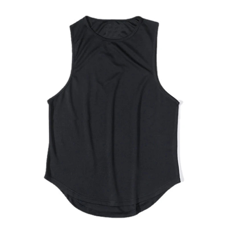 Plain Gym Clothing Mens Bodybuilding Stringer Tank Top Mesh Sleeveless Vest Sweatshirt Fitness Workout Sportswear Tanktop Male